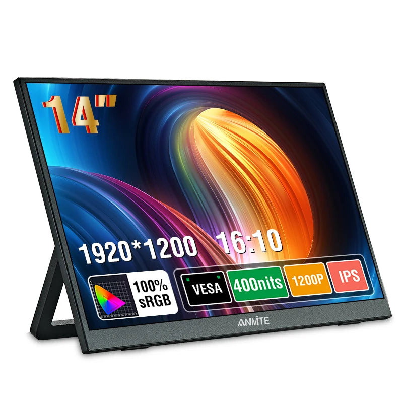 ANMITE 14-Inch Portable Monitor – Touch & Non-Touch Gaming Display