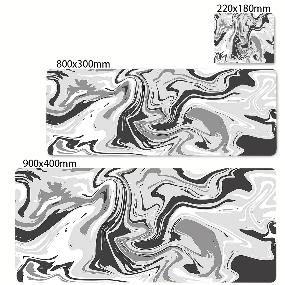 XXL Black & White Strata Gaming Mouse Pad – Extended Desk Mat
