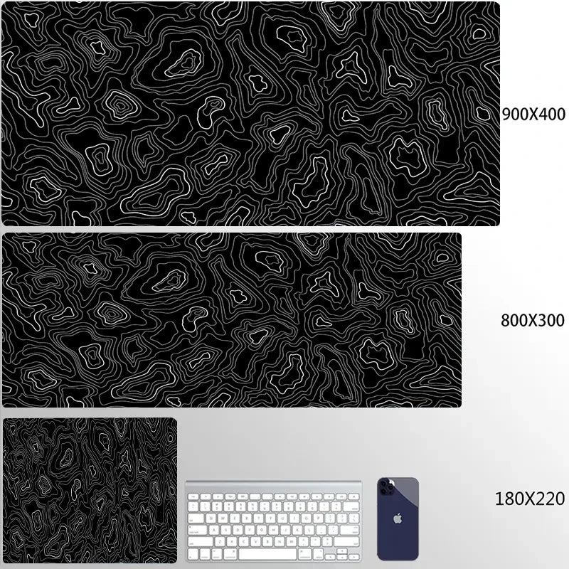 XXL Topographic Gaming Mouse Pad – Extended Desk Mat