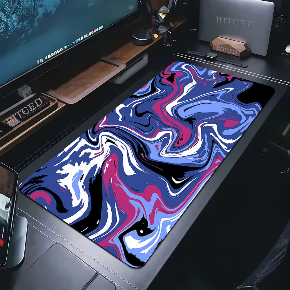 XXL Black & White Strata Gaming Mouse Pad – Extended Desk Mat