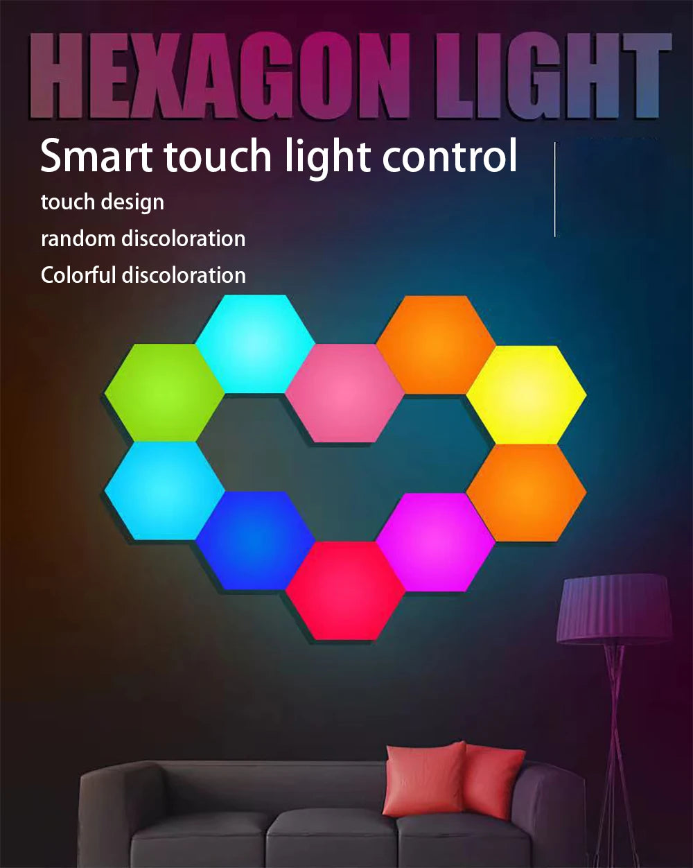 LED Hexagon Wall Panels – Smart APP RGB Gaming Lights