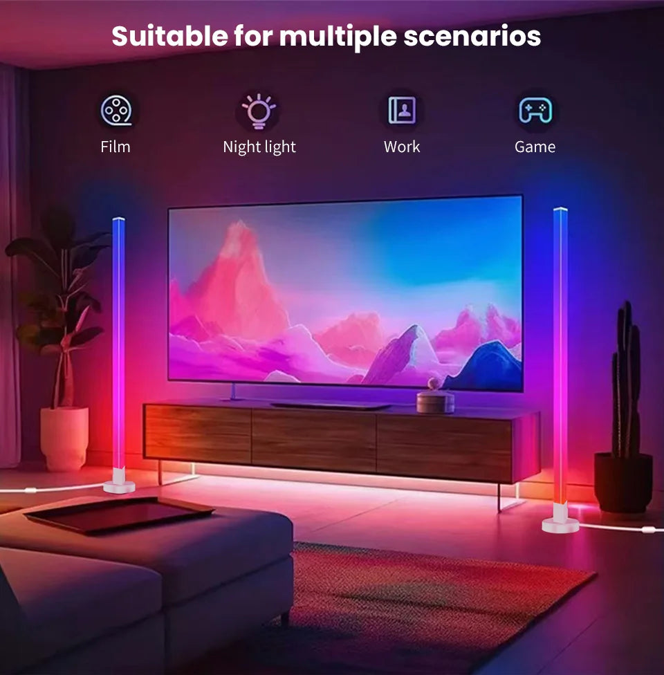 RGB LED Corner Floor Lamp – Smart APP & Remote Control Ambient Light