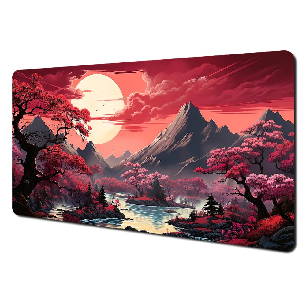 Red & Black Landscape XXL Gaming Mouse Pad – Large Desk Mat