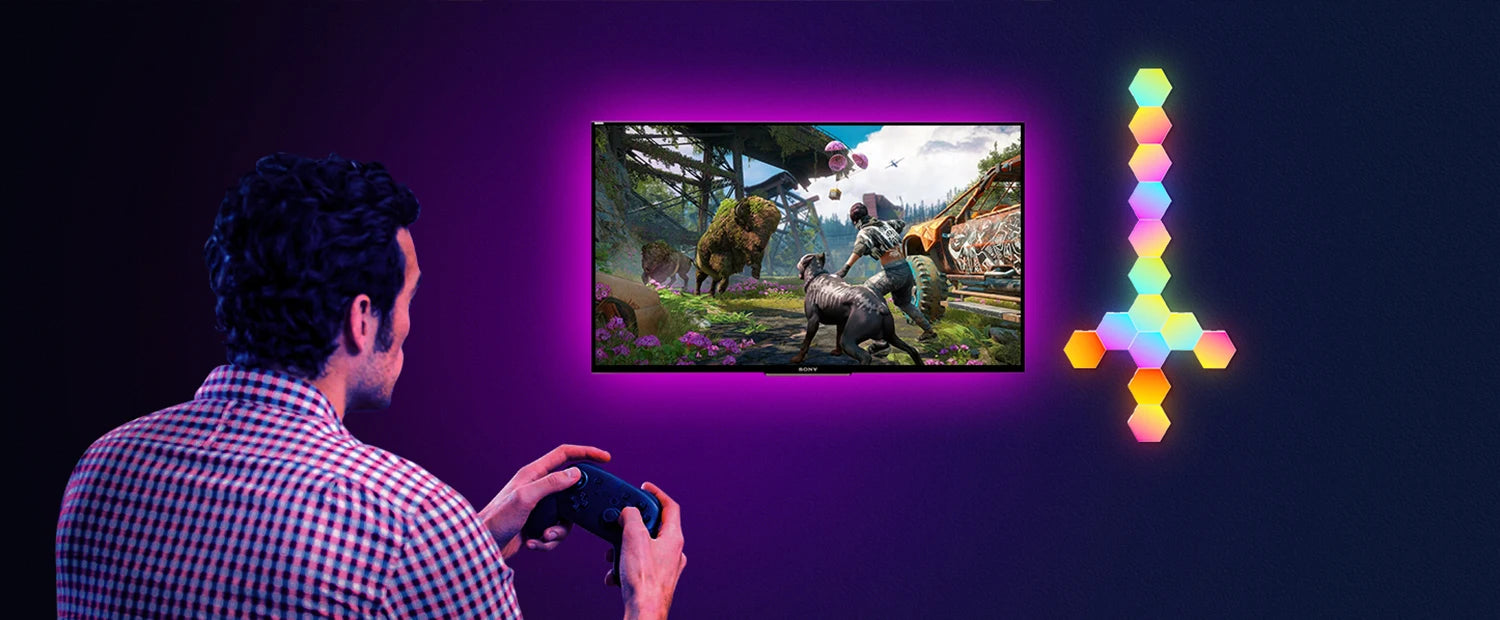 RGB Hexagon LED Wall Panels – Smart App-Controlled Gaming Room Lights