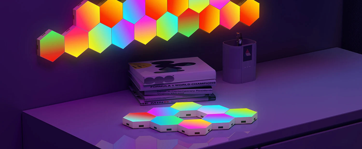 RGB Hexagon LED Wall Panels – Smart App-Controlled Gaming Room Lights