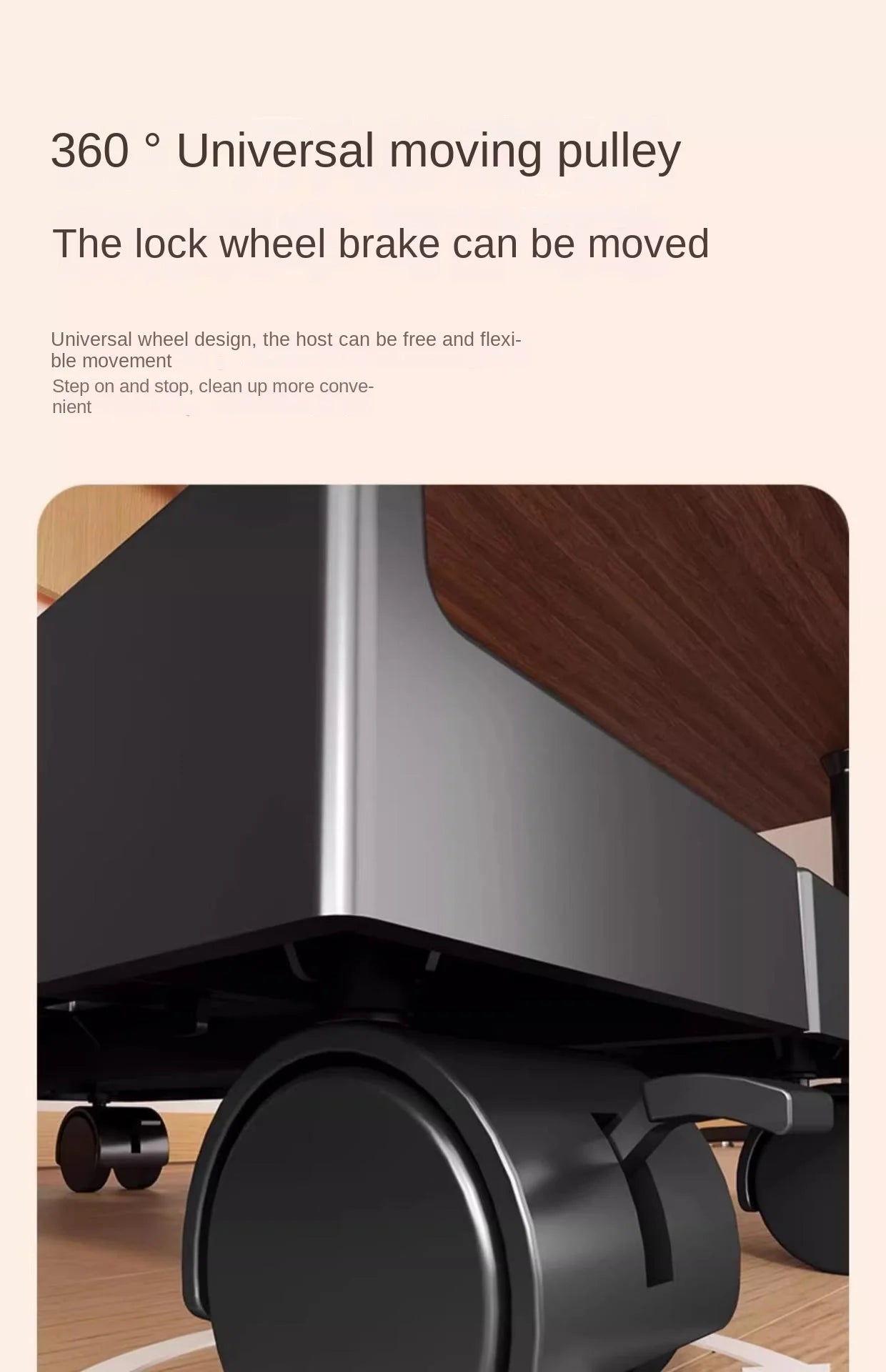 Adjustable Mobile CPU Stand with Rolling Wheels – PC Tower Holder