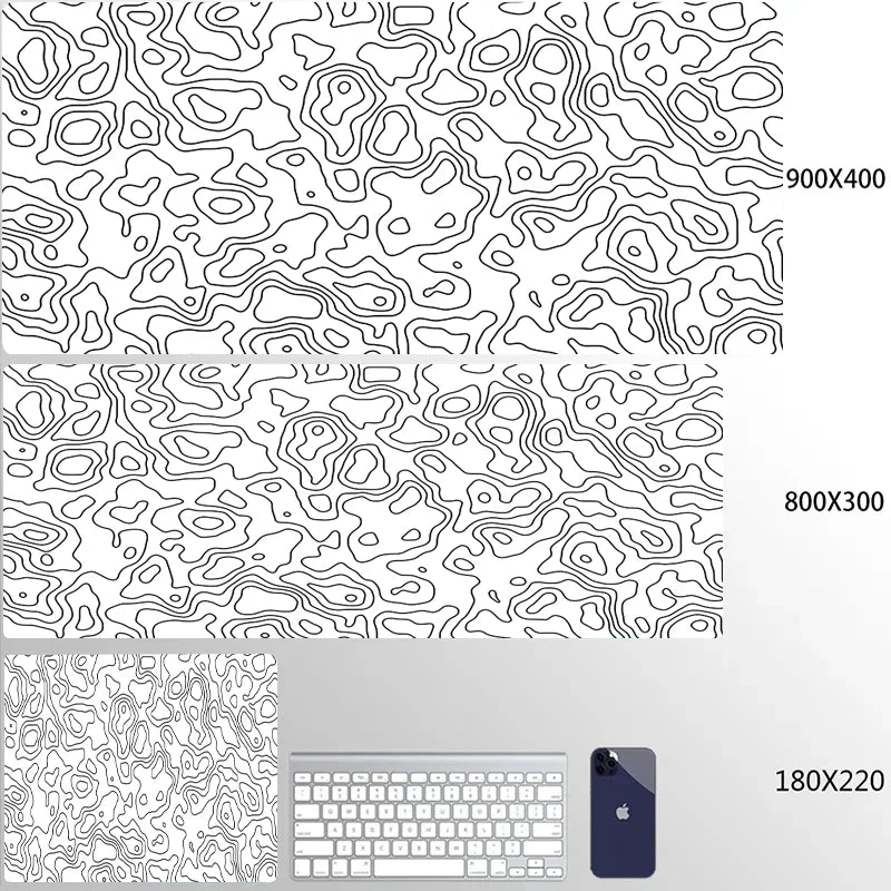 XXL Topographic Gaming Mouse Pad – Extended Desk Mat