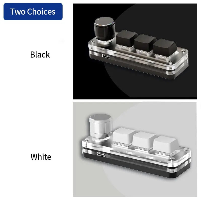 USB Mechanical Macro Keyboard – 3-Key RGB Custom Gaming Keypad