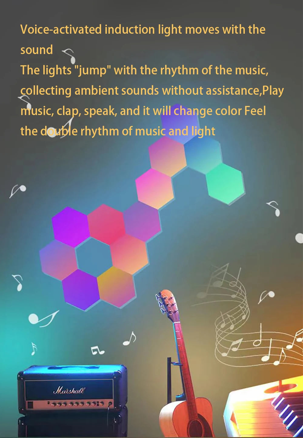 LED Hexagon Wall Panels – Smart APP RGB Gaming Lights
