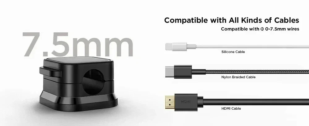 Magnetic Cable Organizer Clips – Adhesive Cord Management Holder for Desk & Gaming Setup