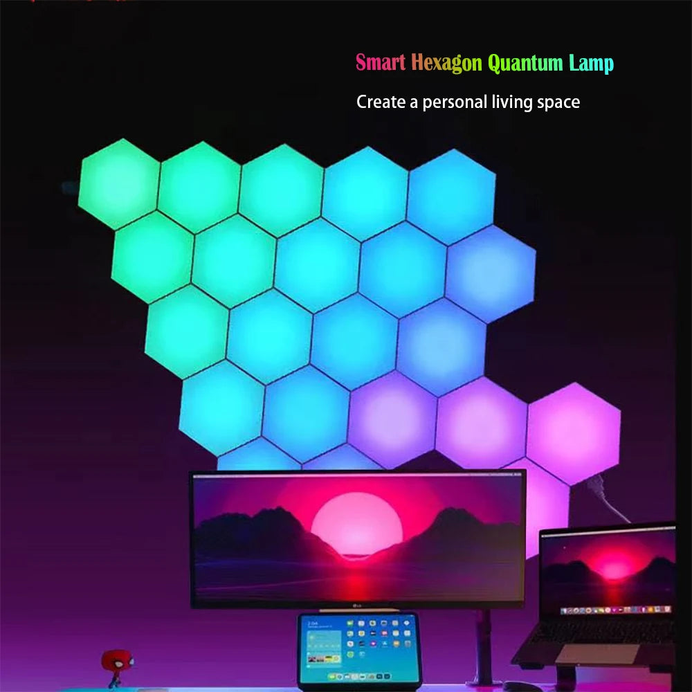 LED Hexagon Wall Panels – Smart APP RGB Gaming Lights