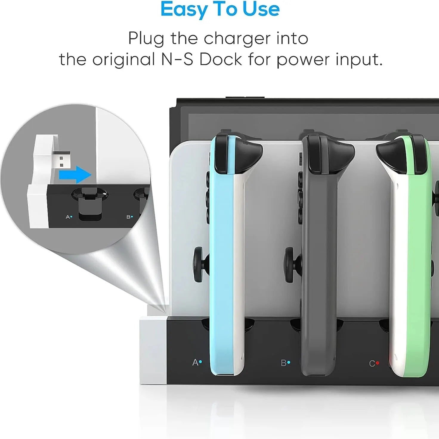 Nintendo Switch Joy-Con Charging Dock Station – 4 Controller Charger for Switch & OLED