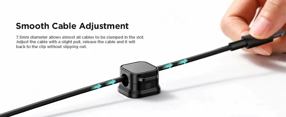 Magnetic Cable Organizer Clips – Adhesive Cord Management Holder for Desk & Gaming Setup
