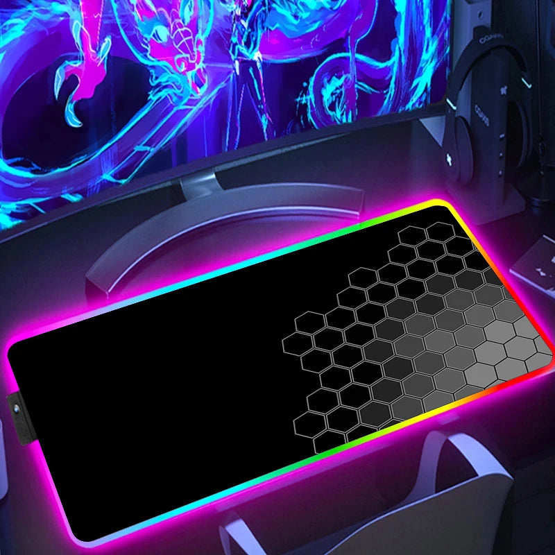 RGB Hexagon Gaming Mouse Pad – XXL LED Desk Mat