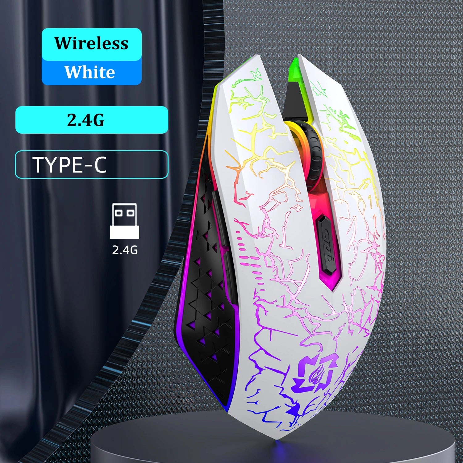 RGB Wireless Gaming Mouse – Bluetooth 5.2 & 2.4GHz Rechargeable Gaming Mouse