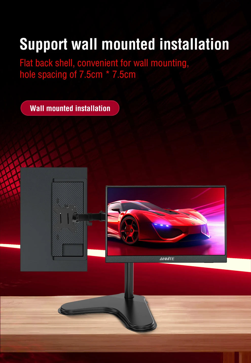 ANMITE 14-Inch Portable Monitor – Touch & Non-Touch Gaming Display