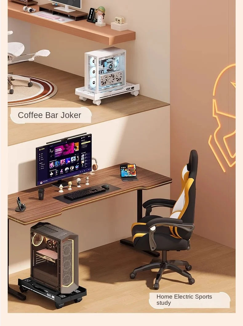 Adjustable Mobile CPU Stand with Rolling Wheels – PC Tower Holder