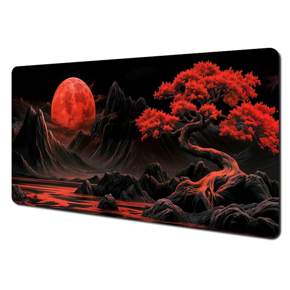 Red & Black Landscape XXL Gaming Mouse Pad – Large Desk Mat