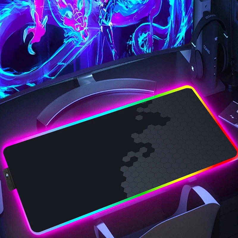 RGB Hexagon Gaming Mouse Pad – XXL LED Desk Mat