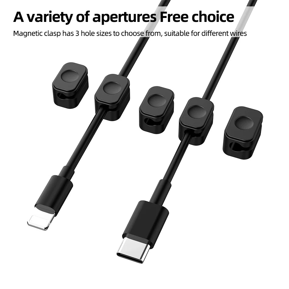 Magnetic Silicone Cable Organizer – Adhesive Cord Management Clip for Car, Desk & Office