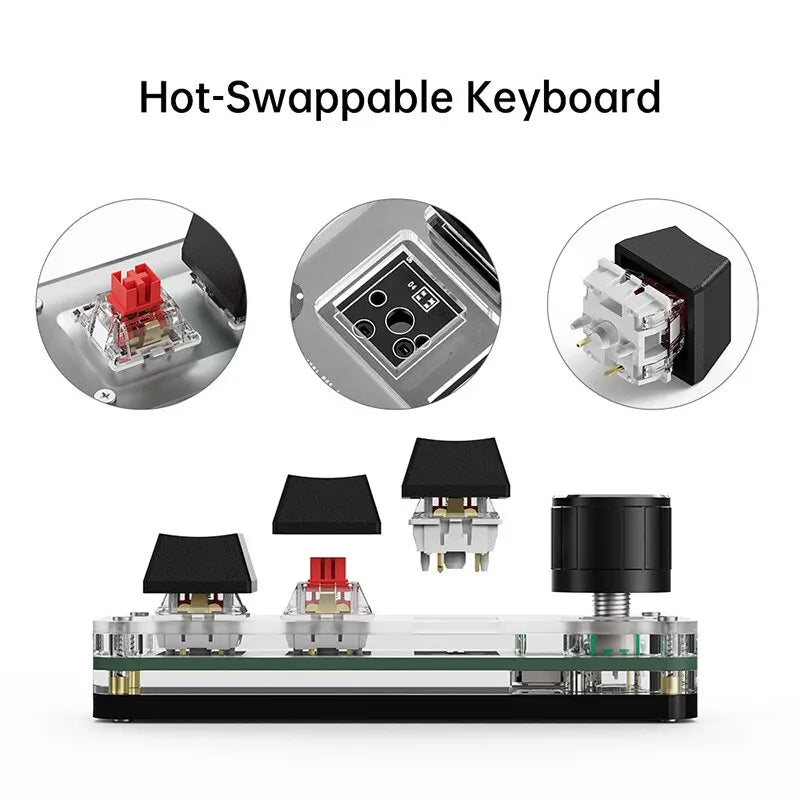 USB Mechanical Macro Keyboard – 3-Key RGB Custom Gaming Keypad