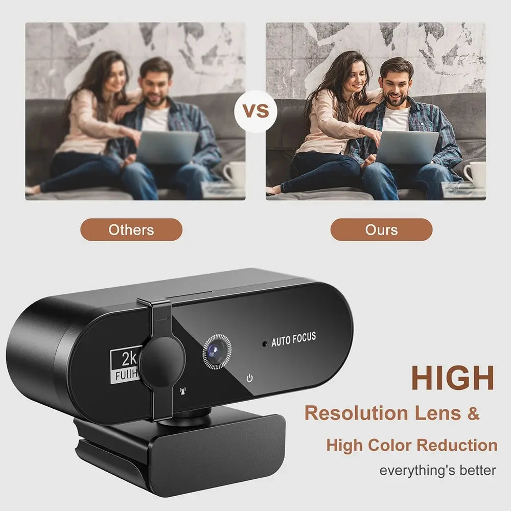 4K HD USB Webcam with Microphone & Autofocus for Streaming and Video Calls