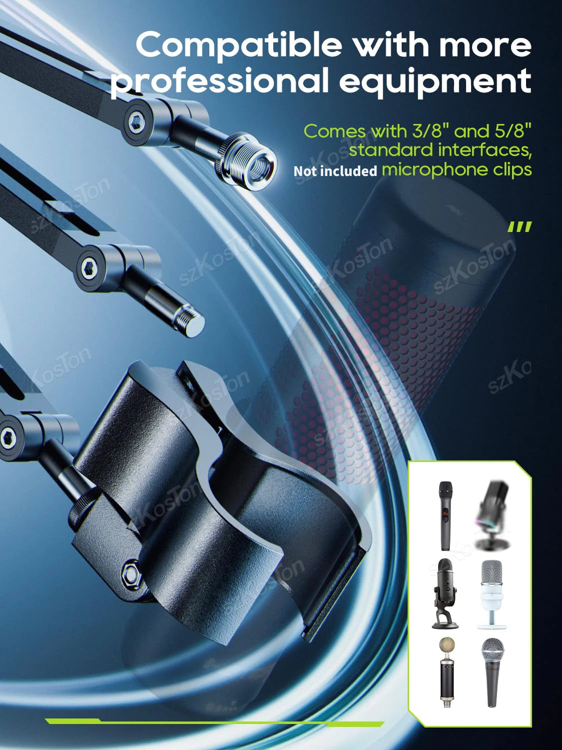 Low Profile Mic Boom Arm with Cable Management