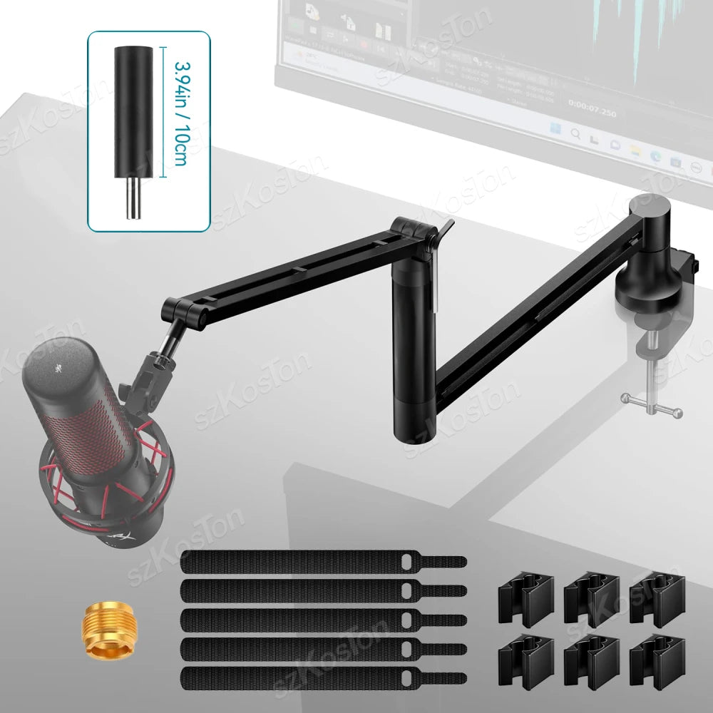 Low Profile Mic Boom Arm with Cable Management