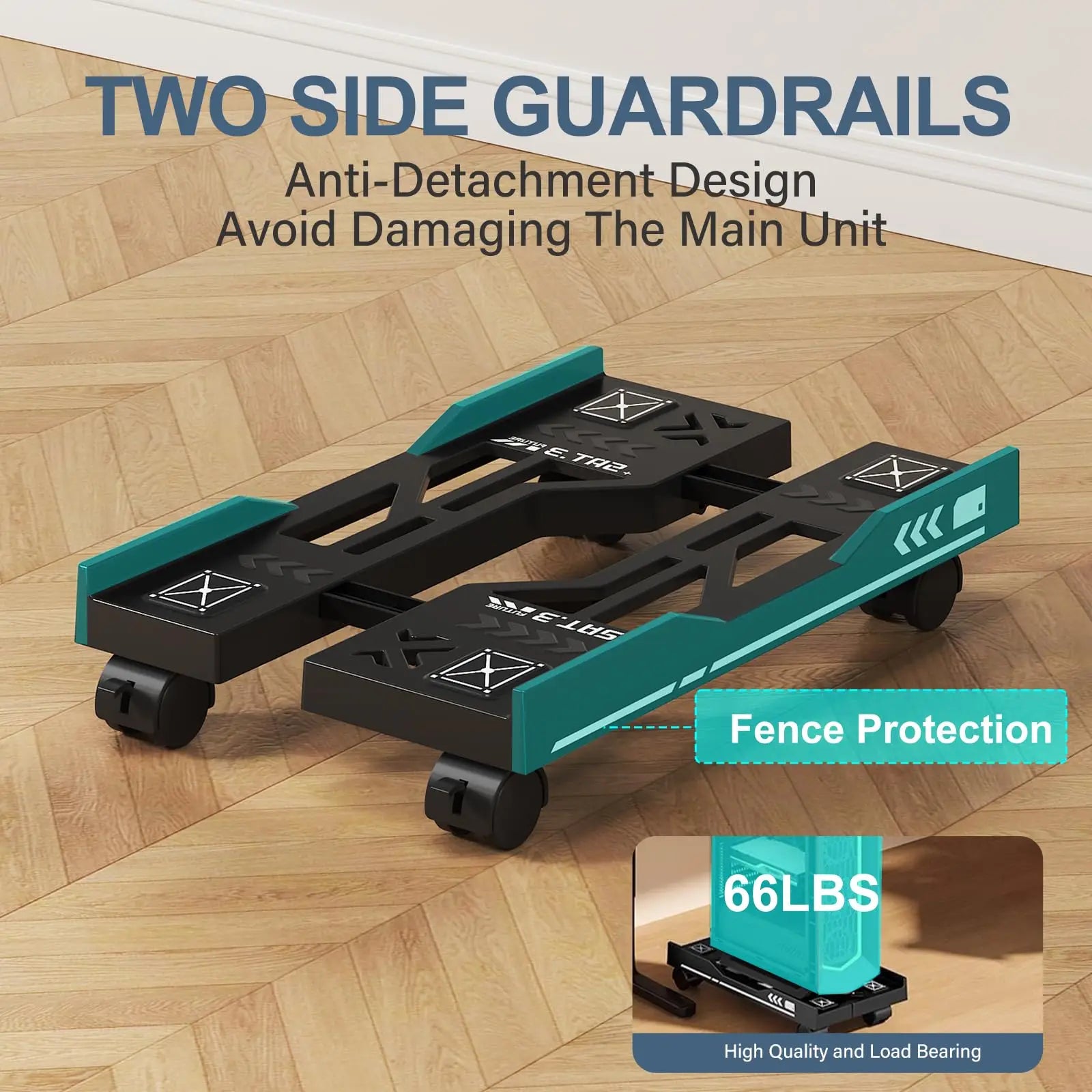 Adjustable Mobile CPU Stand with Rolling Wheels – PC Tower Holder