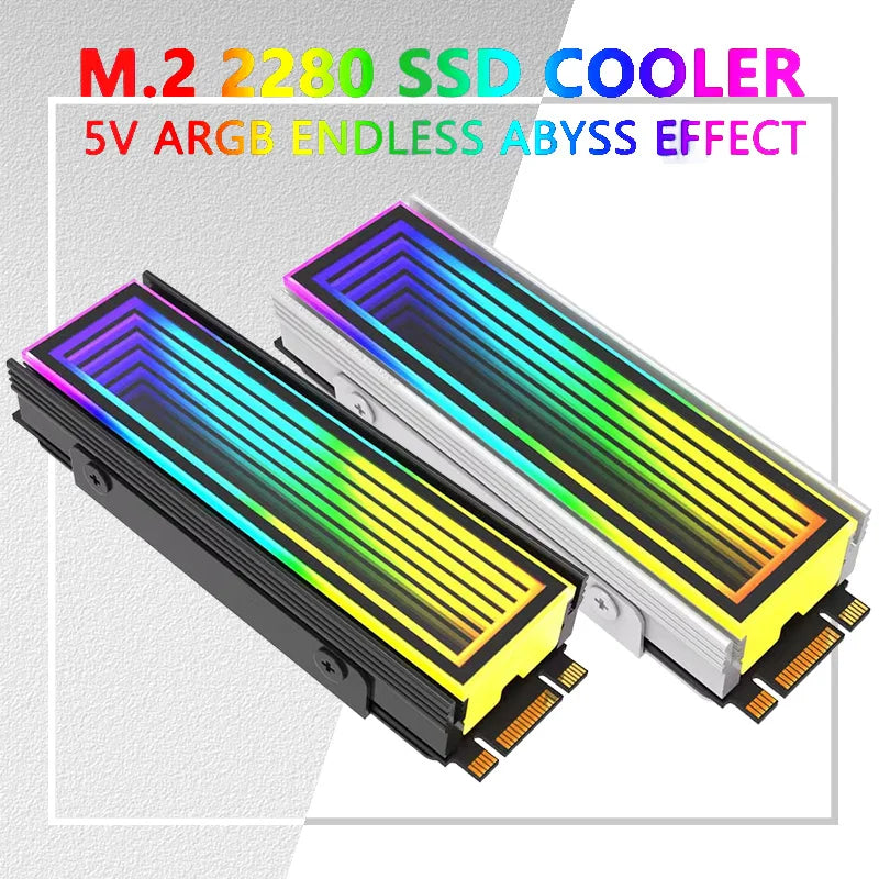 5V 3Pin ARGB M.2 SSD Heatsink Cooler – Aura Sync RGB Aluminum Radiator for NVMe 2280 SSD