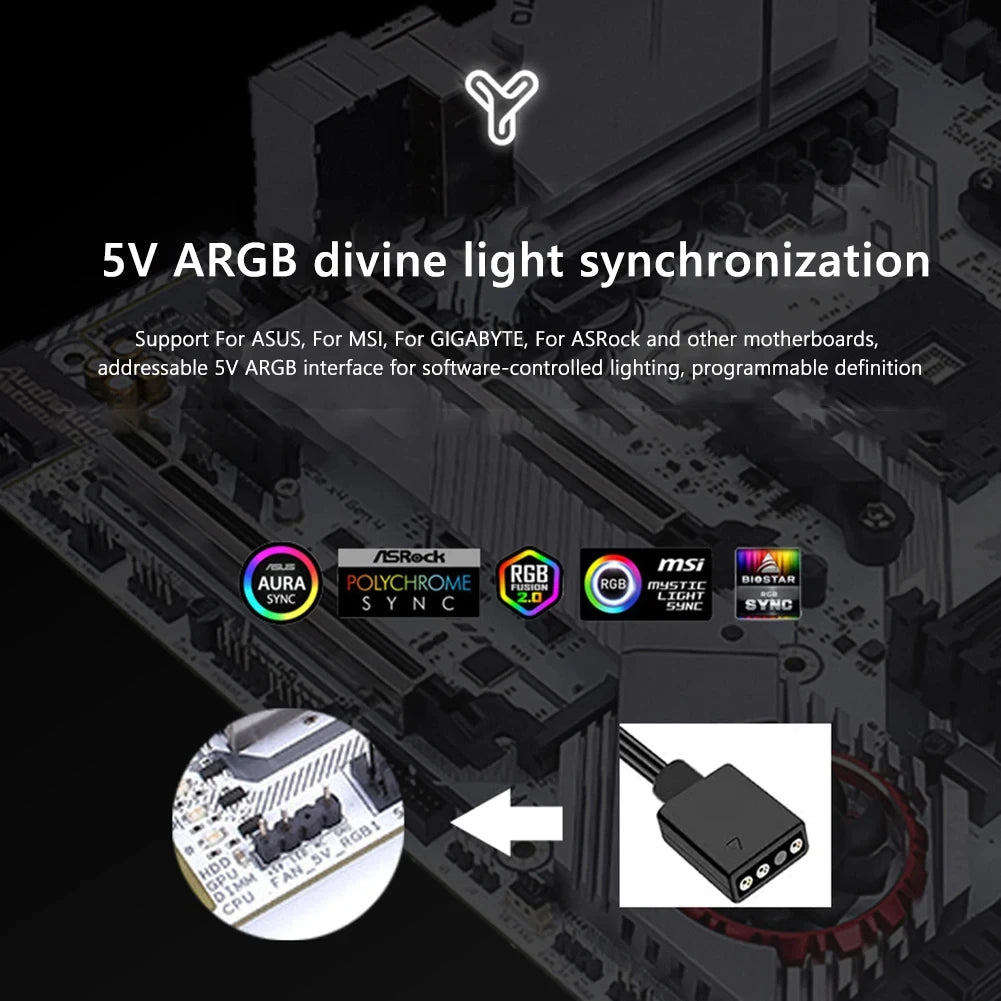 5V 3Pin ARGB M.2 SSD Heatsink Cooler – Aura Sync RGB Aluminum Radiator for NVMe 2280 SSD