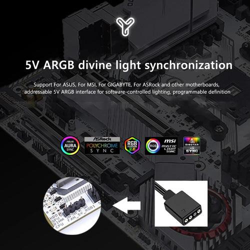 5V 3Pin ARGB M.2 SSD Heatsink Cooler – Aura Sync RGB Aluminum Radiator for NVMe 2280 SSD