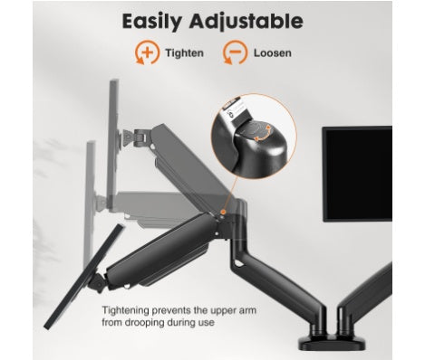 Dual Monitor Gas Spring Desk Mount – Adjustable Monitor Arm Stand