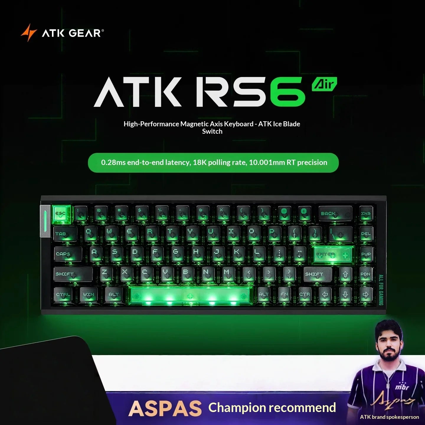 ATK RS6 Air Magnetic Gaming Keyboard